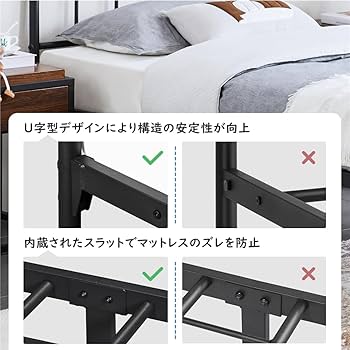 人気！【新品】ダブル ベッドフレーム スチール製 湿気対策 140x195cm 56cfd151-bc1c-46c9-88de-