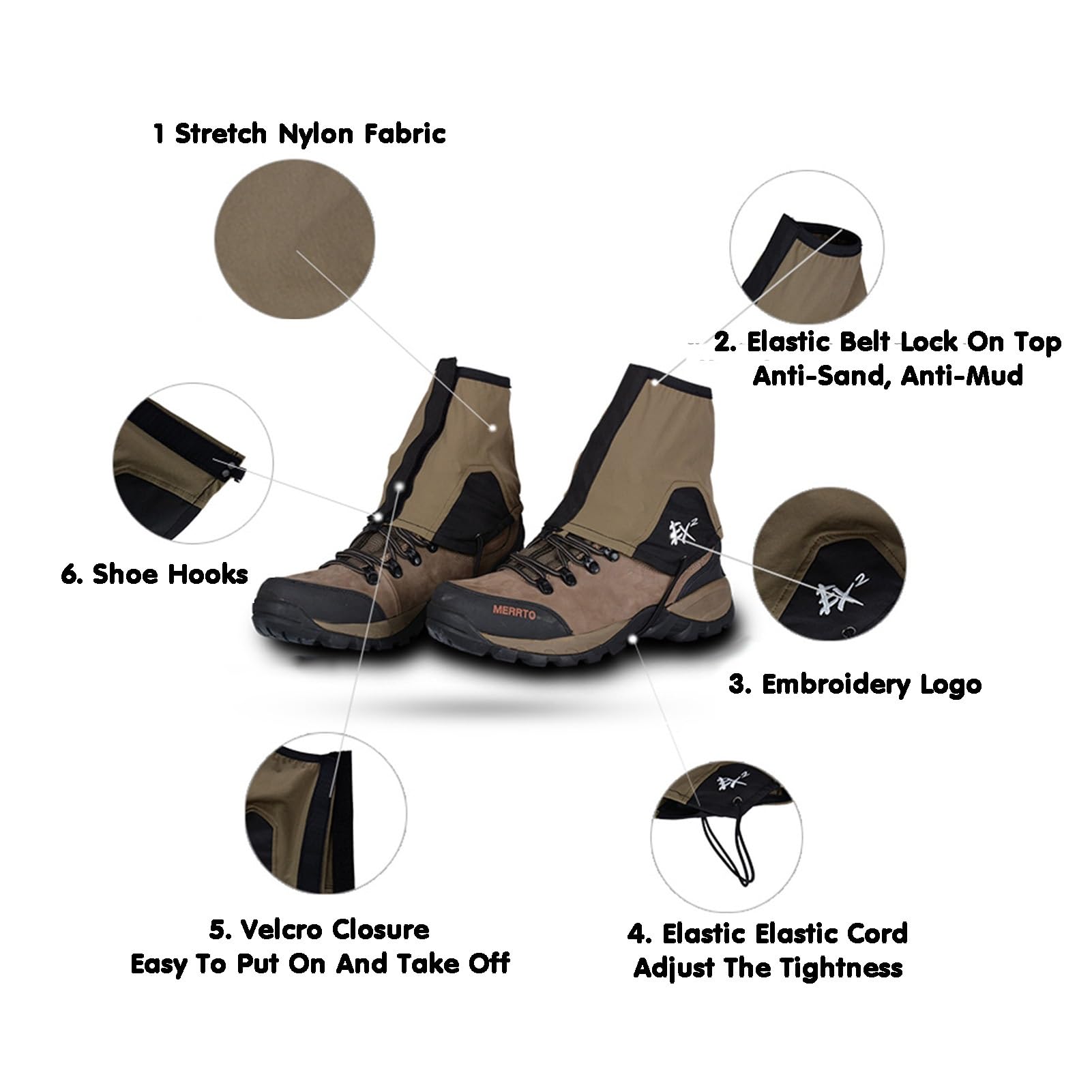 Guêtres De Jambe, Guêtres De Botte Imperméables Couvre-Raquettes De Neige for Hommes Et Femmes, Adaptées À La Randonnée, À l'escalade, Au Trekking, À La Pluie Et À La Neige