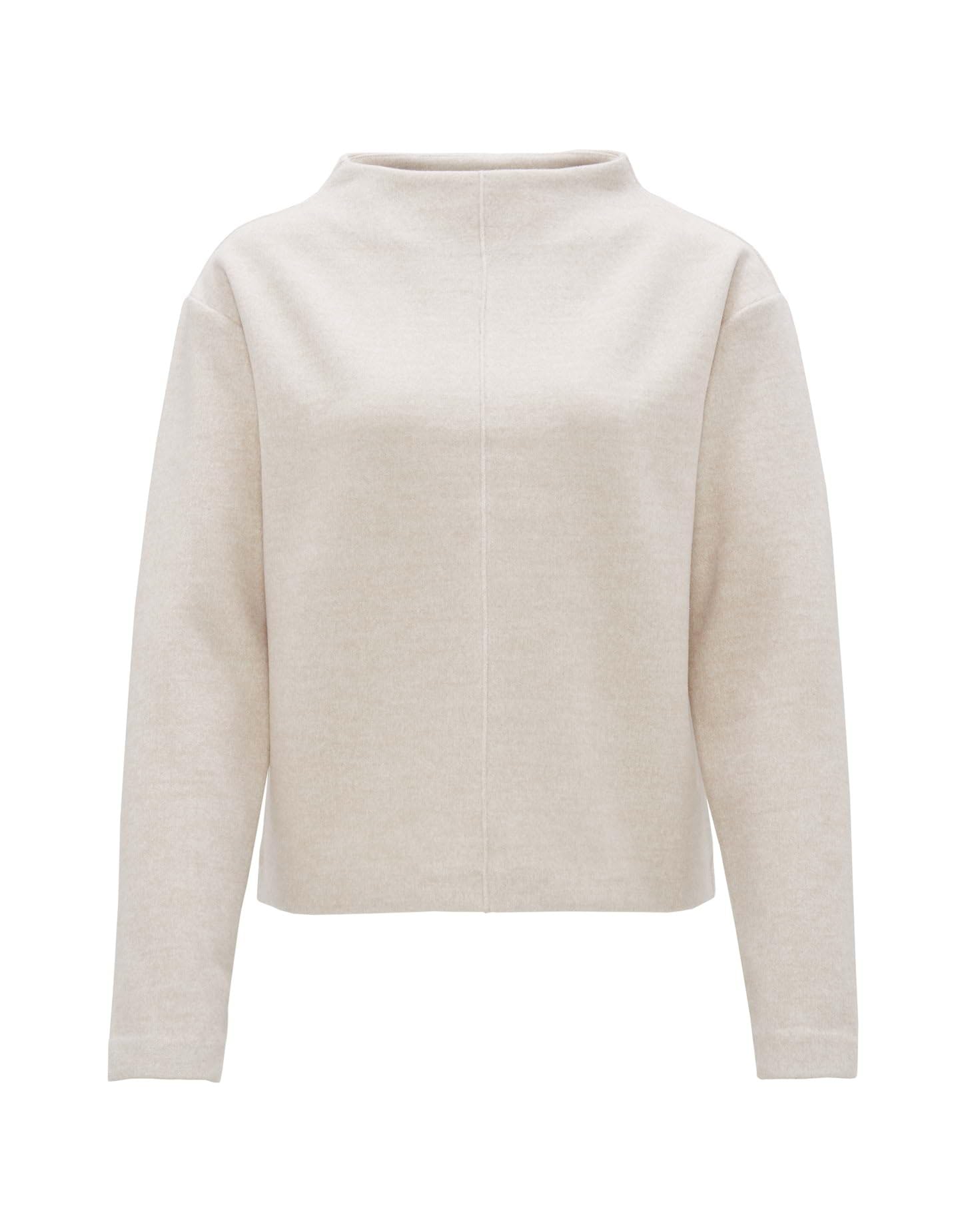 OPUS Damen Sweatshirt Regular Kuscheliger Sweater aus Viskosemix Ivory, Größe 38