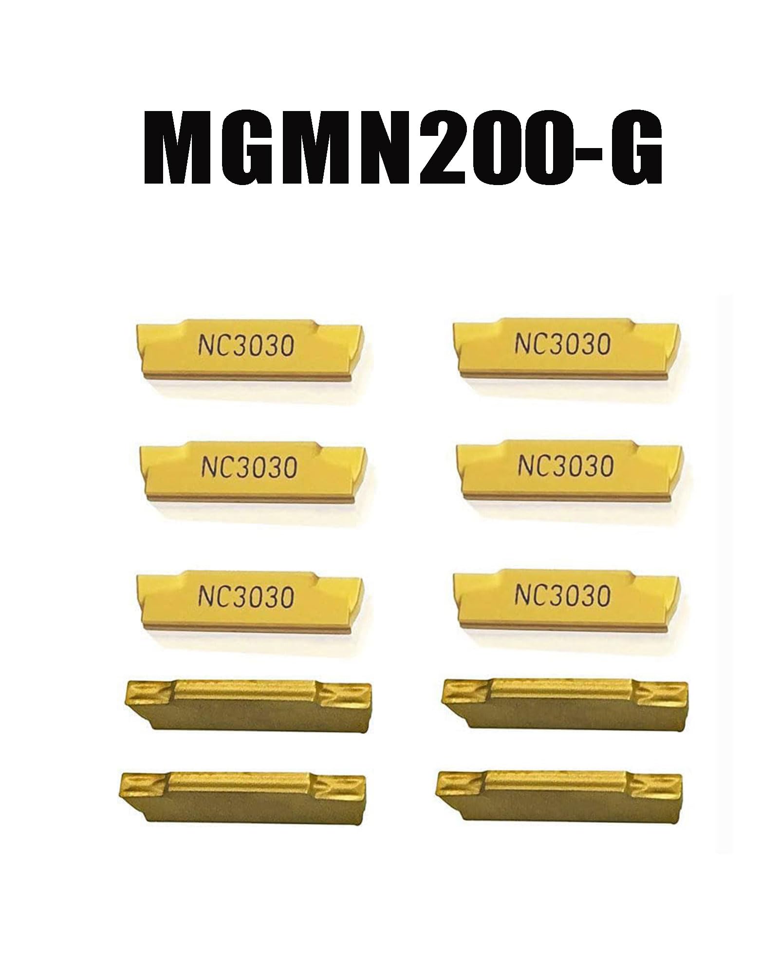 Hunricho10pc MGMN200 Hartmetalleinsätze Nutenfräseinsätze 2mm Breite Hartmetalleinsätze mit MGIVR 2016-2 Werkzeughalter zum Drehen der Klinger (MGIVR2016-2 + 10pcs MGMN200-G)