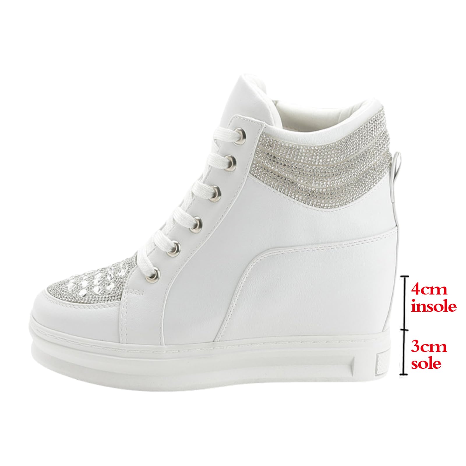 Sneakers Donna con Zeppa,Scarpe con Tacco Interno,Scarpe Ginnastica con Zeppa Tacco,Piattaforma,Alte,per Camminata Quotidiana(Aumento dell'altezza Interna di 4 cm)