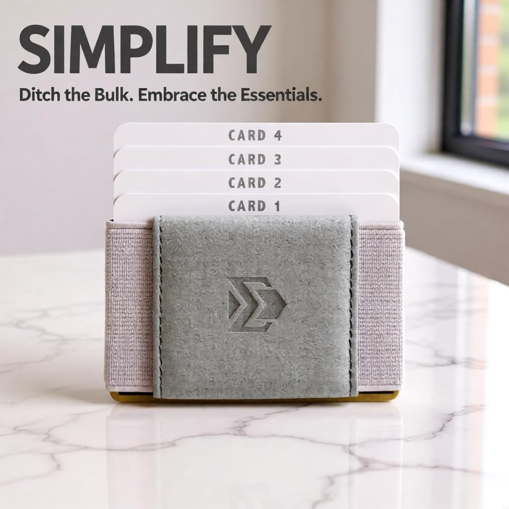 VBAX Elastic Wallet for Men & Women – Slim Minimalist Front Pocket Credit Card Holder, Stretch Fabric Design Fits 10 Cards & Cash – Compact Everyday Carry Wallet for Travel & Daily Use