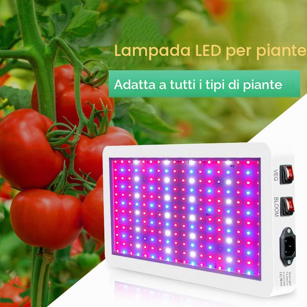 2000 W LED Grow Light per piante d'appartamento, 312 LED Full Spectrum Veg e Bloom Dual Switch IP65, lampade impermeabili per piante sospese per piantine, fiori serra