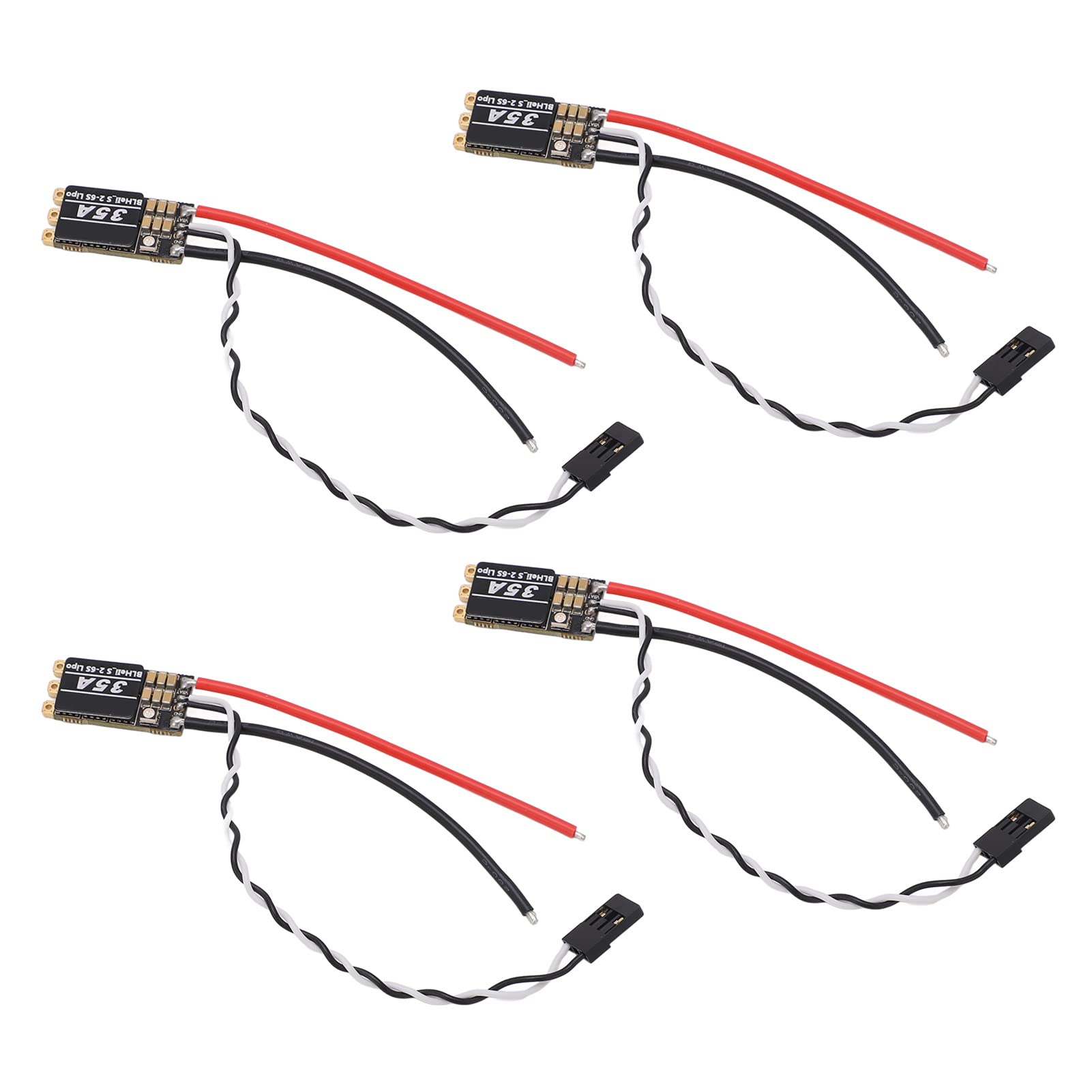 Czarny bezszczotkowy elektroniczny regulator prędkości z diodami RGB LED, sterowanie z dużą prędkością, odporny na zakłócenia, bezszczotkowy ESC 35 A