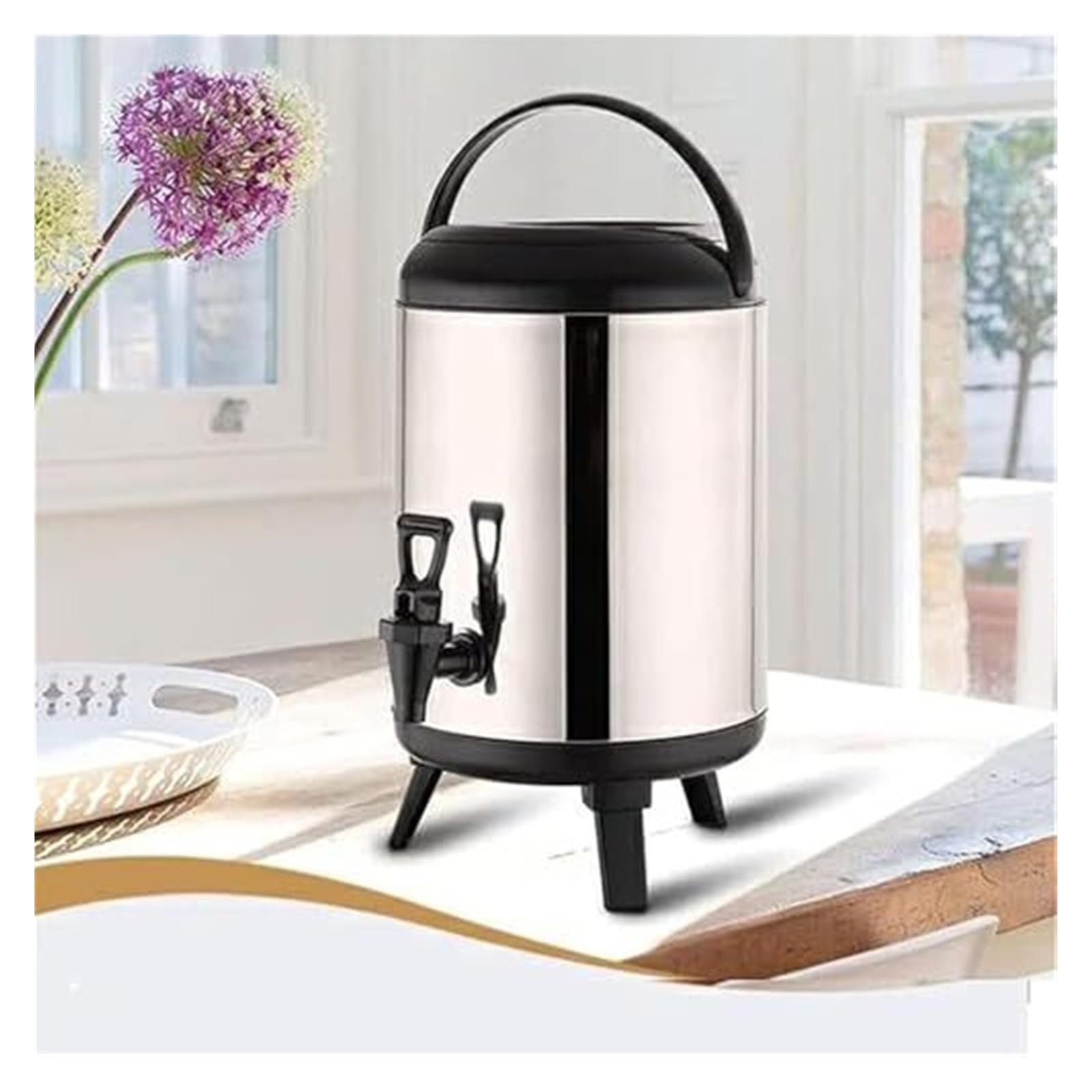 Urna per caffè isolata in acciaio inox, erogatore di acqua calda con rubinetto, ideale per uffici, eventi e uso commerciale, perfetta per caffè, tè e bevande, diverse capacità disponibili