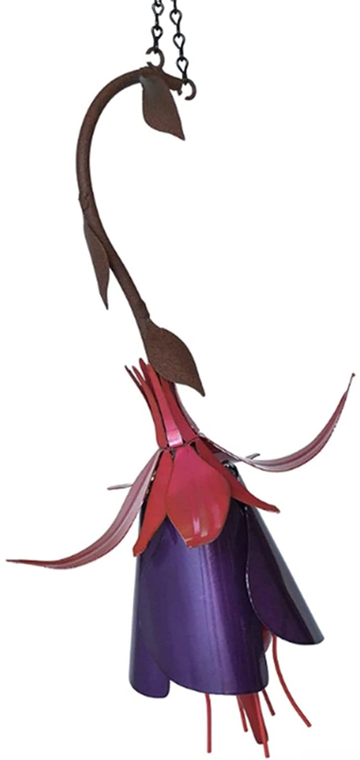 Sunton Steel Hummingbird Feeder - (Fuchsia - 12'' W x 18'' H) - Outdoor Metal Garden Art Flower Bird Feeder