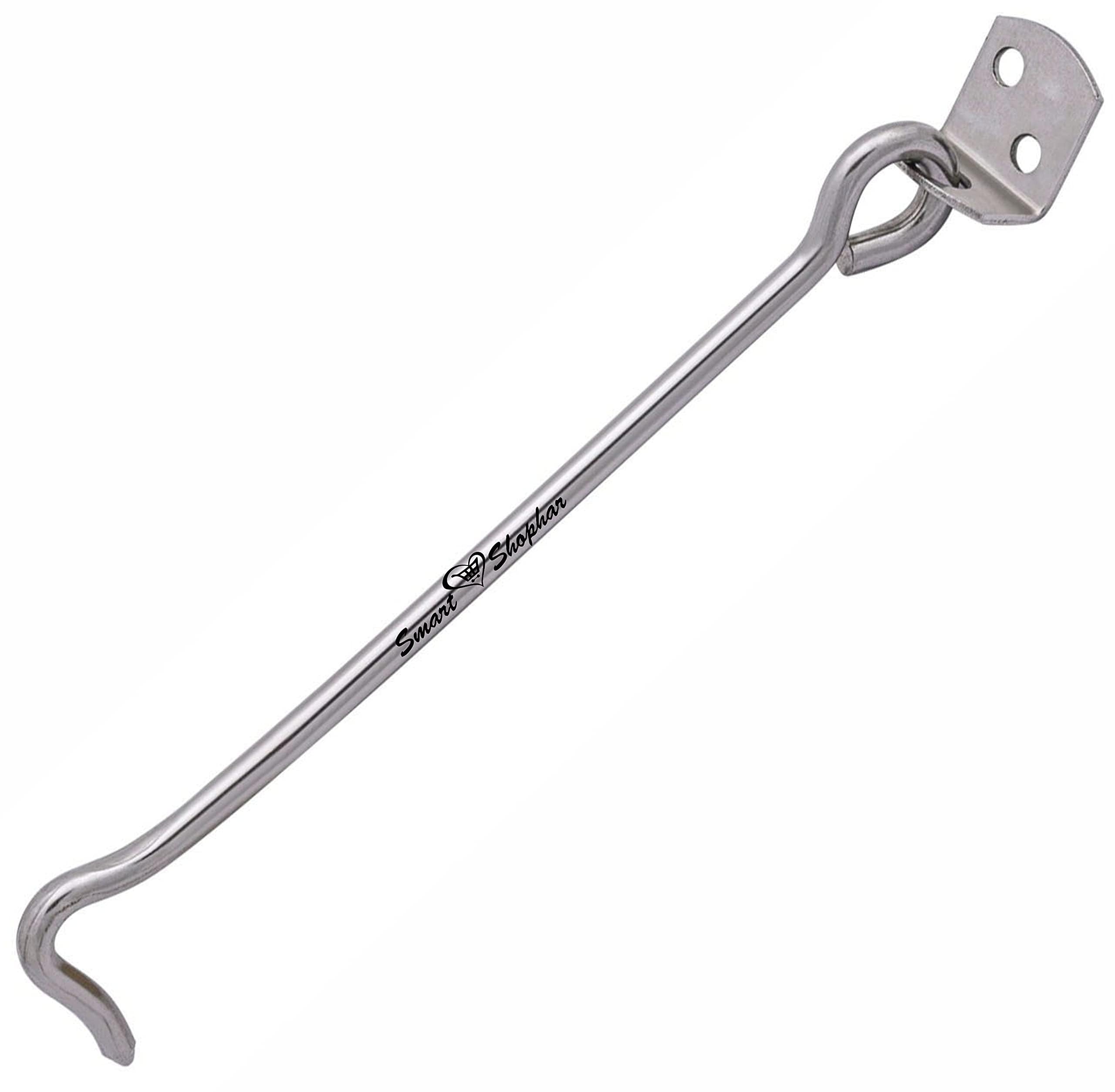 SMART SHOPHAR Stainless Steel Round Gate Hook 6 Inches Silver, Pack of 4 - Rapid and Effortless Mounting for Secure and Smooth Gate Locking (4-Pack)-picture-18