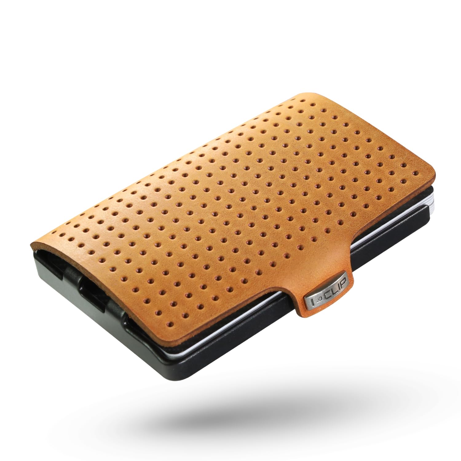 I-CLIP Original Mini Portfel z klipsem na pieniądze - Slim Wallet - Skórzany portfel - Premium Wallet - Etui na karty - Beżowy