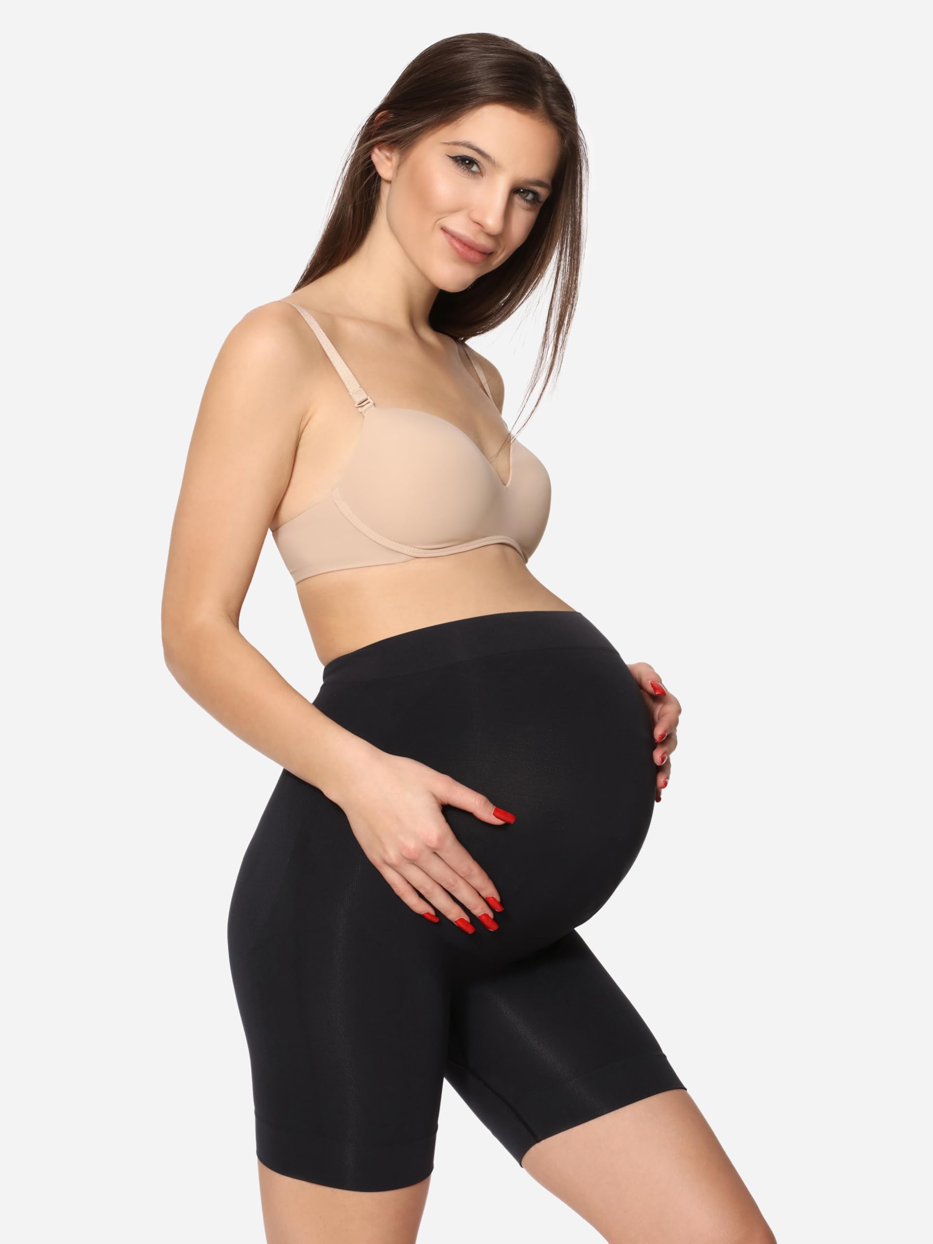 Be Mammy Shorts de Maternité pour Femmes avec Taille Haute sans Coutures Latérales Lingerie de Grossesse Maternité Vêtements 06 15 - 5