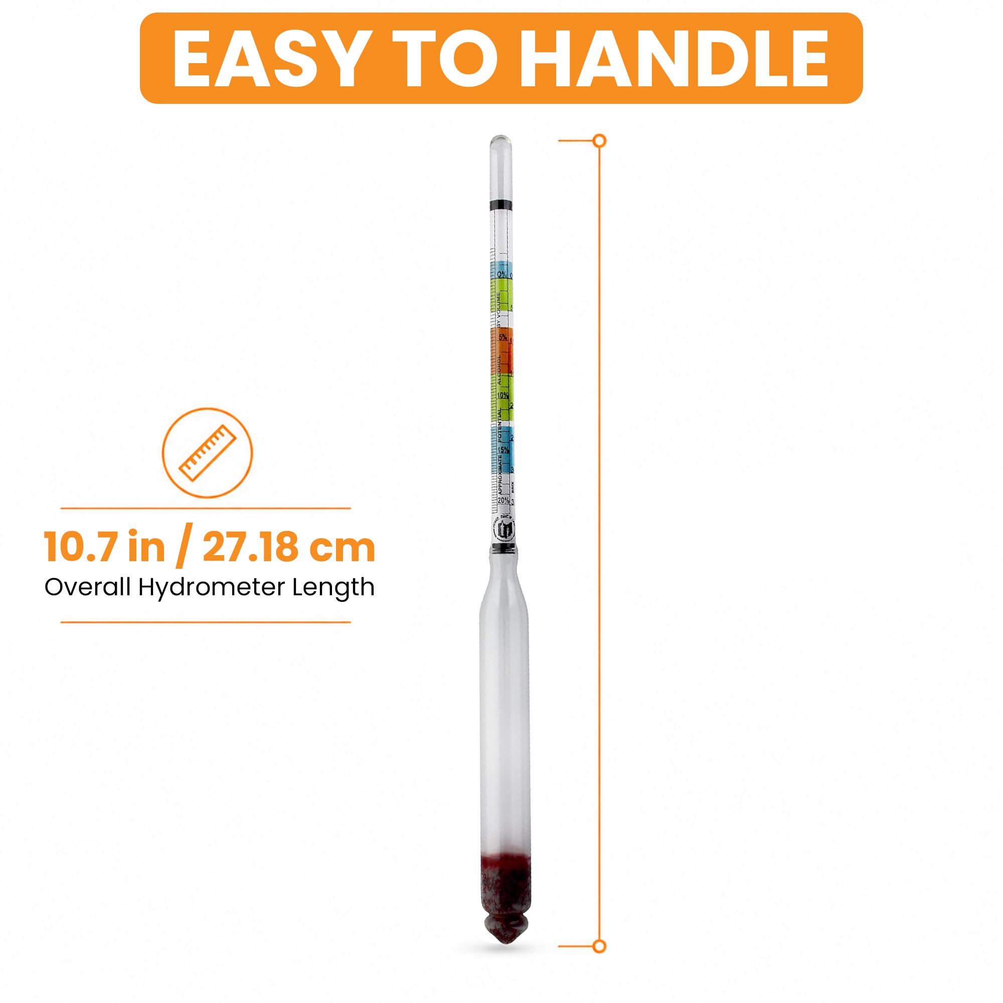 Triple Scale Hydrometer - Test Wine, Beer & More -5