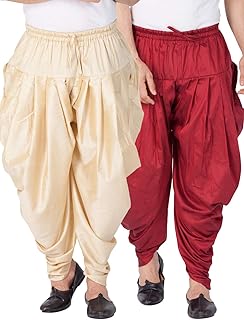 vastramay Men's Gold And Maroon Silk Blend Cowl Dhoti Combo (VASMCDGOnMCDMA_38)-picture-28