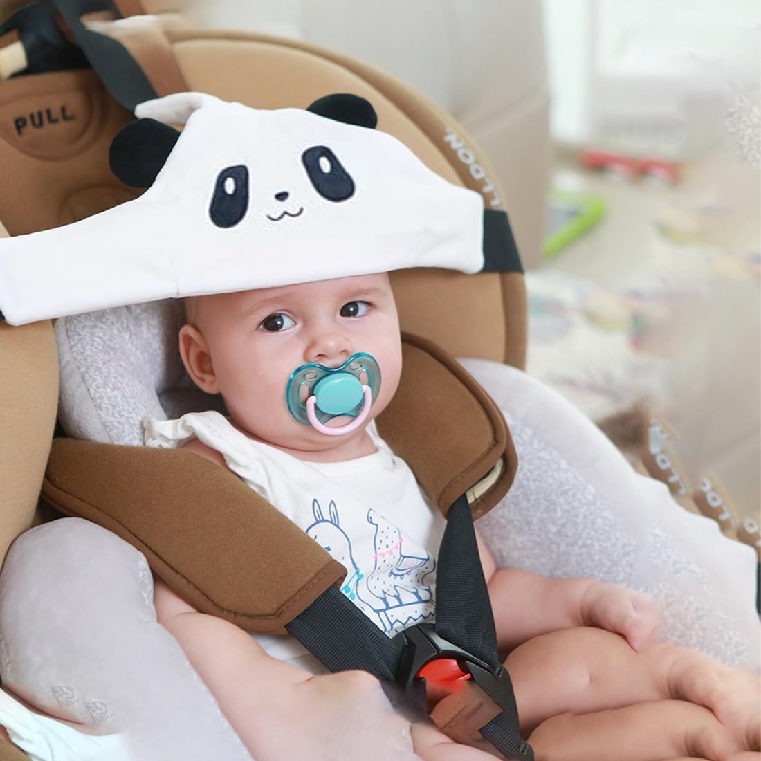 Soporte para la Cabeza del Asiento de Coche para Bebé, Cinturón Fijo para Dormir para Asiento de Coche, Correa para Niños Pequeños y Niños, Ajustable, Reposacabezas Coche Niño