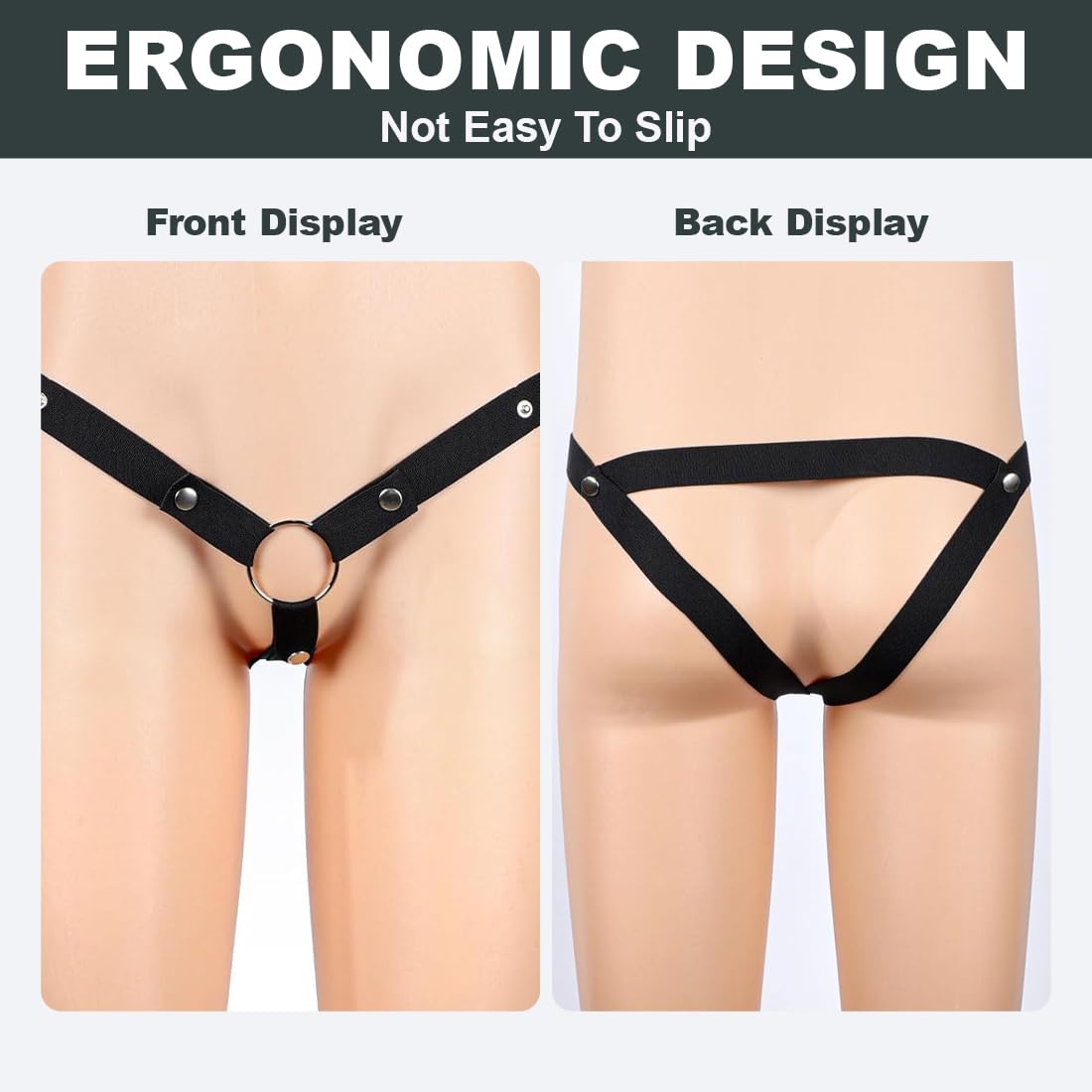Cinturón de Castidad para Hombres, Jaula para el Pene, Correa Auxiliar Firme, Elástica, Cinturón de Castidad Masculino, Chastity Cage (Negro)