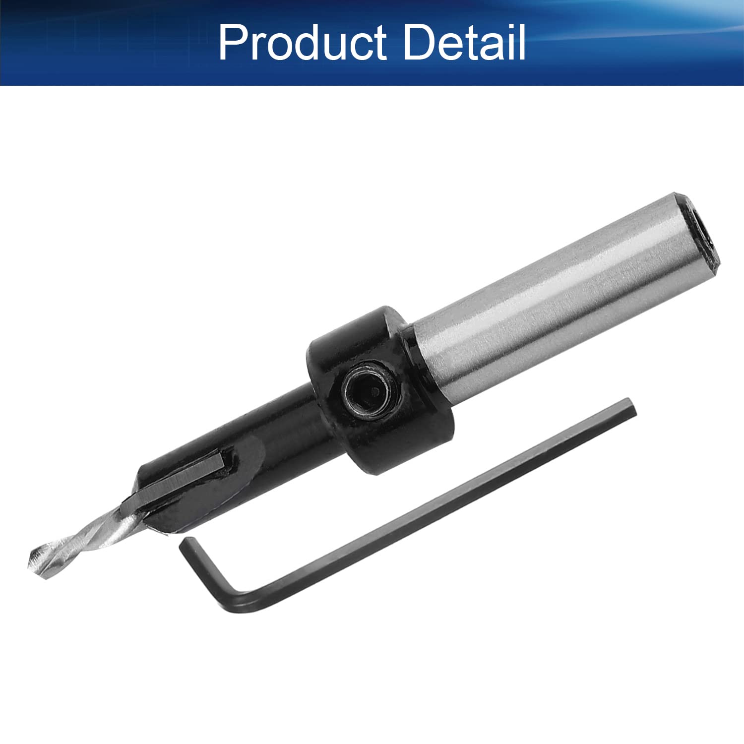 Auniwaig 3x8mm Countersink Drill Bit Punch Tool with Hex Wrench Counter Sinker Drill Bit for Wood Woodworking Cemented Carbide Carpentry Bit 1pcs