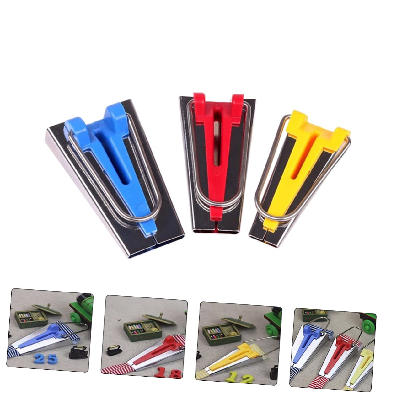 ULDIGI 9 Pcs Bias Tape for Sewing Bias Tape Maker Tool Set (25mm 18mm 12mm) Fabric DIY Maker