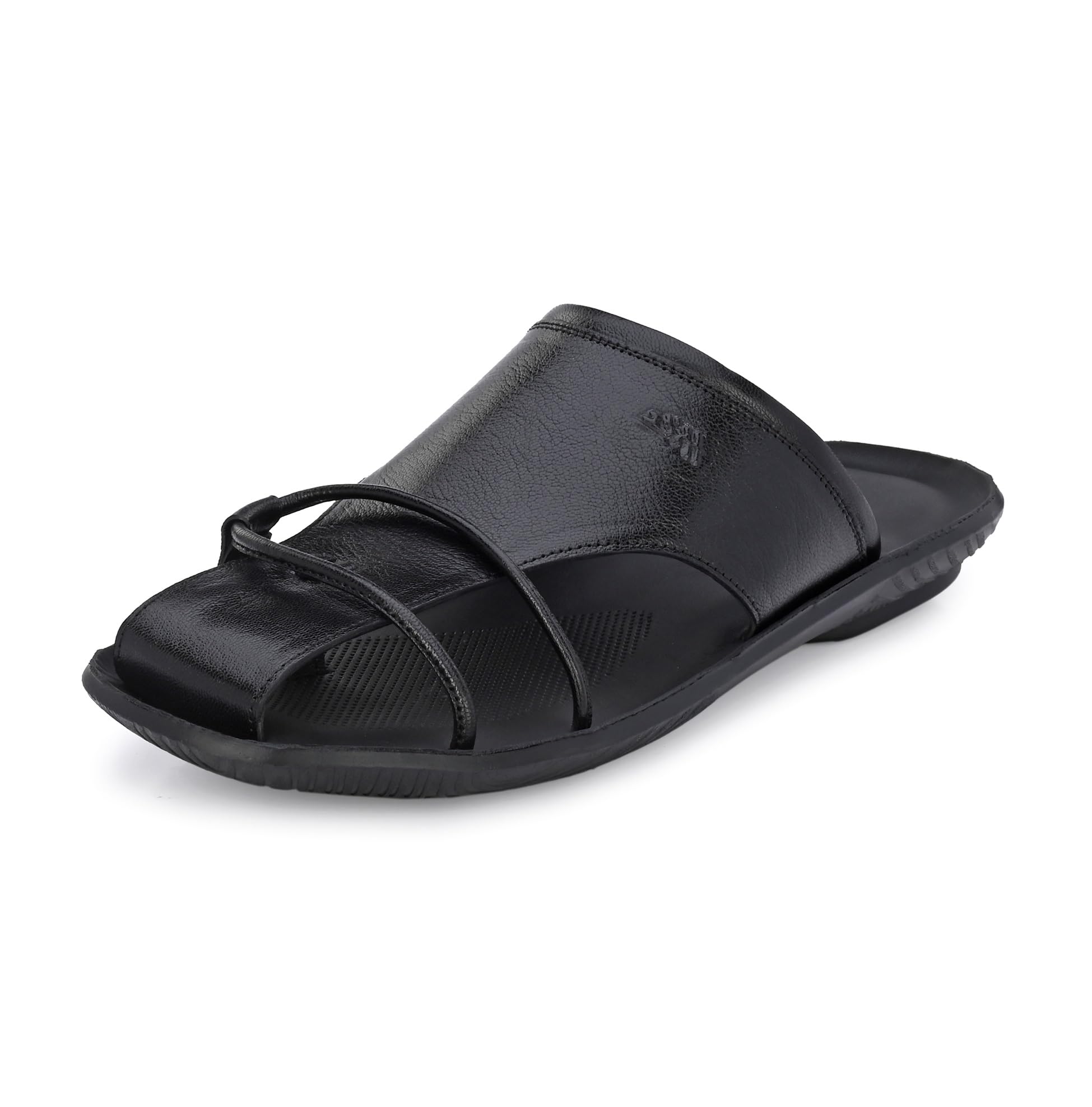 HITZ Mens Black Leather Indoor Outdoor Comfort Slippers - 6 (B0C7L2NZ7N) Amazon Price History, Amazon Price Tracker