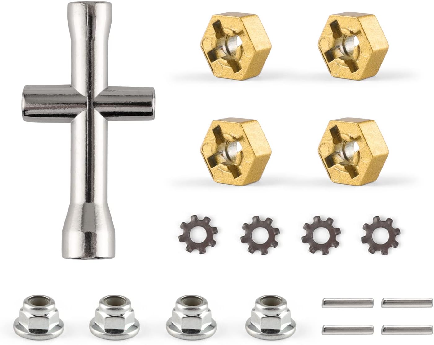 HAIBOXING RC Car 1/18 Scale Spare Part for 2021 New Version 18859A Metal Wheel Hex. with Wheel Flange Lock Nut T002 T2121