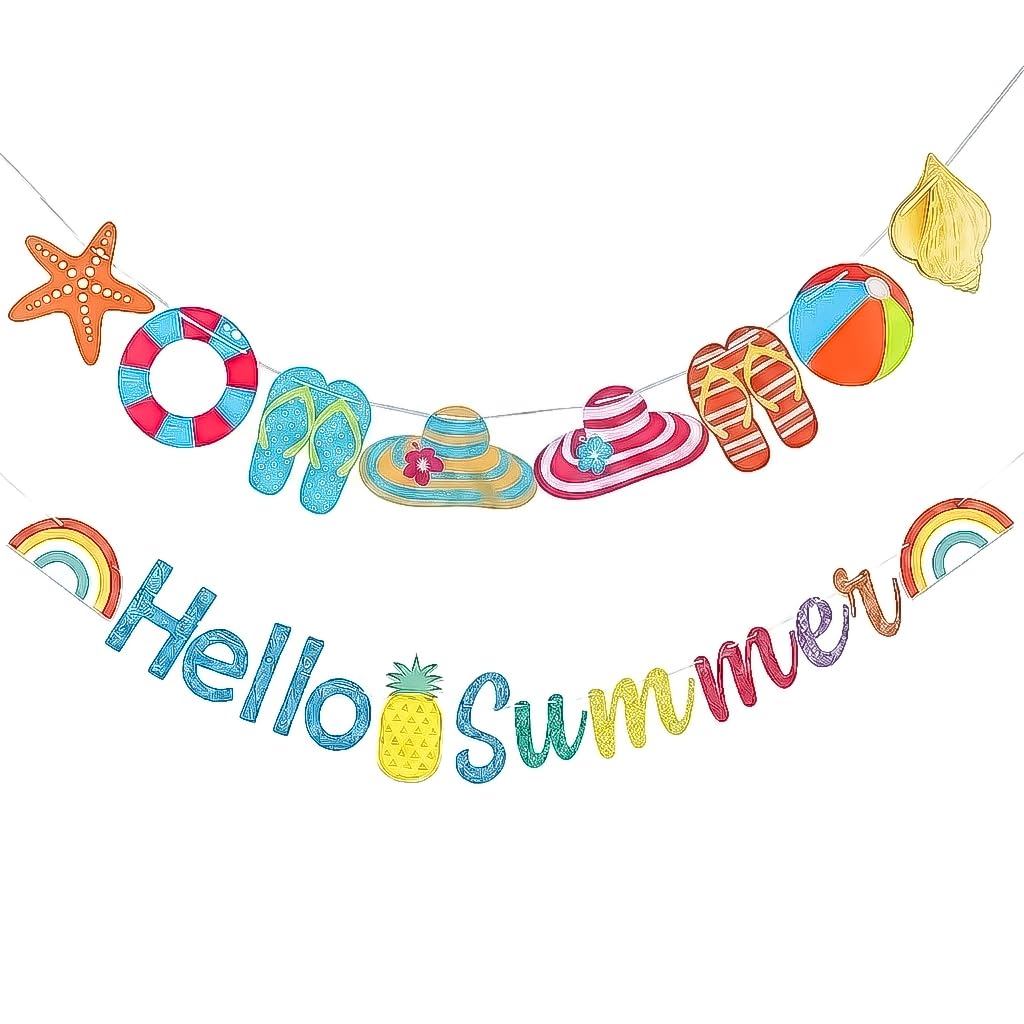 2Pcs Summer Party Decorations, School's Out BBQ Party Signs