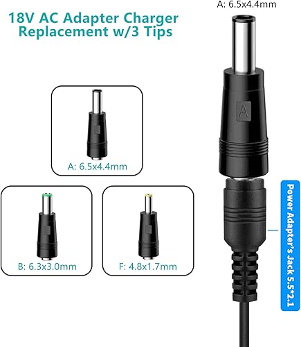 Miniatura 5 de Cargador adaptador de corriente alterna de 18 V compatible con Altec Lansing Mix 2.0 IMW997 STL/BLK, RockBox XL IMW999 STL, Altec Lansing IMW 1500