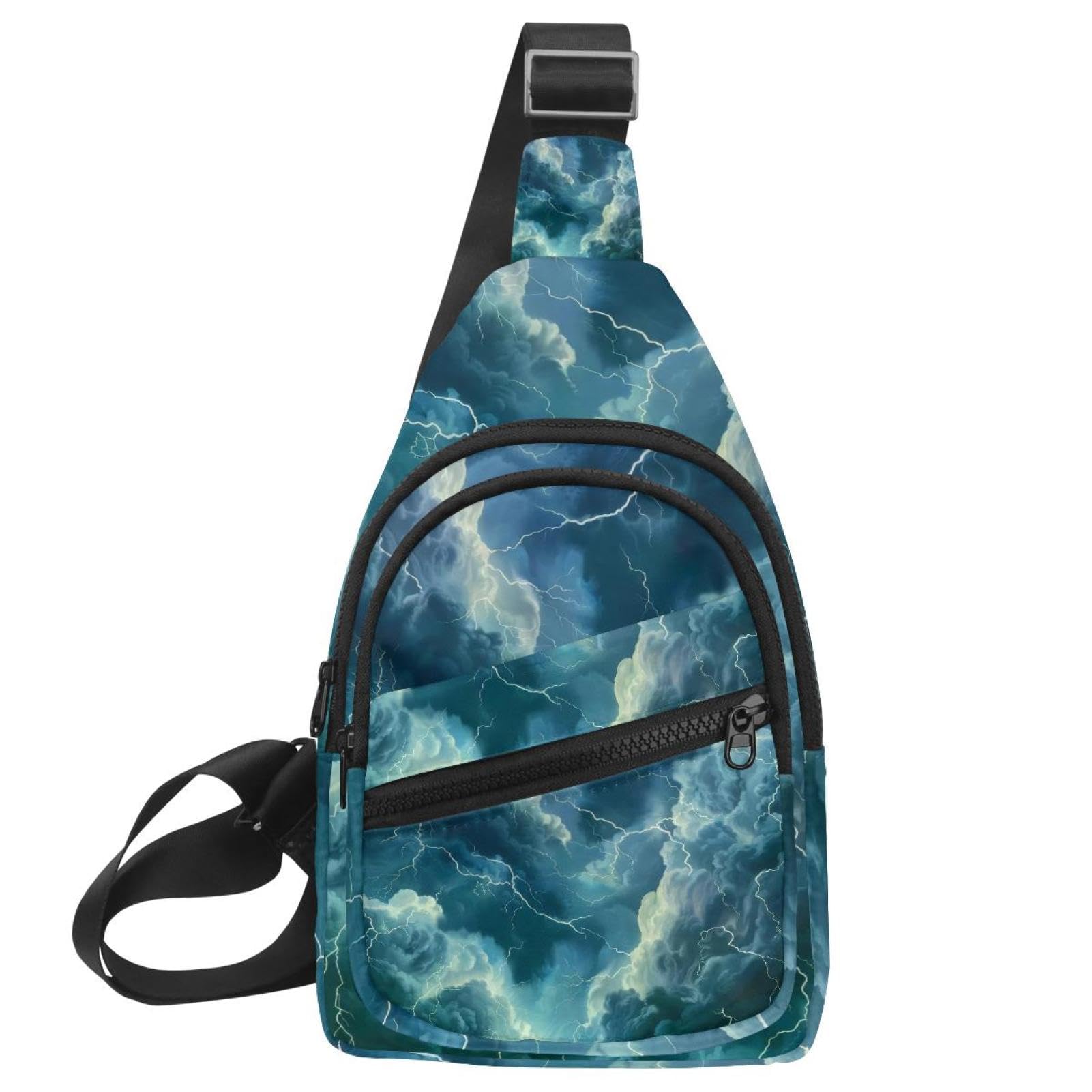 Mochila cruzada Lightning Clouds ajustable multicolor para running y senderismo 7