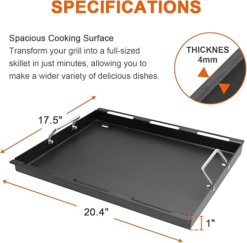 Vista 2 de DELSbbq Insertos de parrilla de tamaño completo para parrillas de gas Weber Spirit 200 Series, 7637 antiadherente plana superior de repuesto