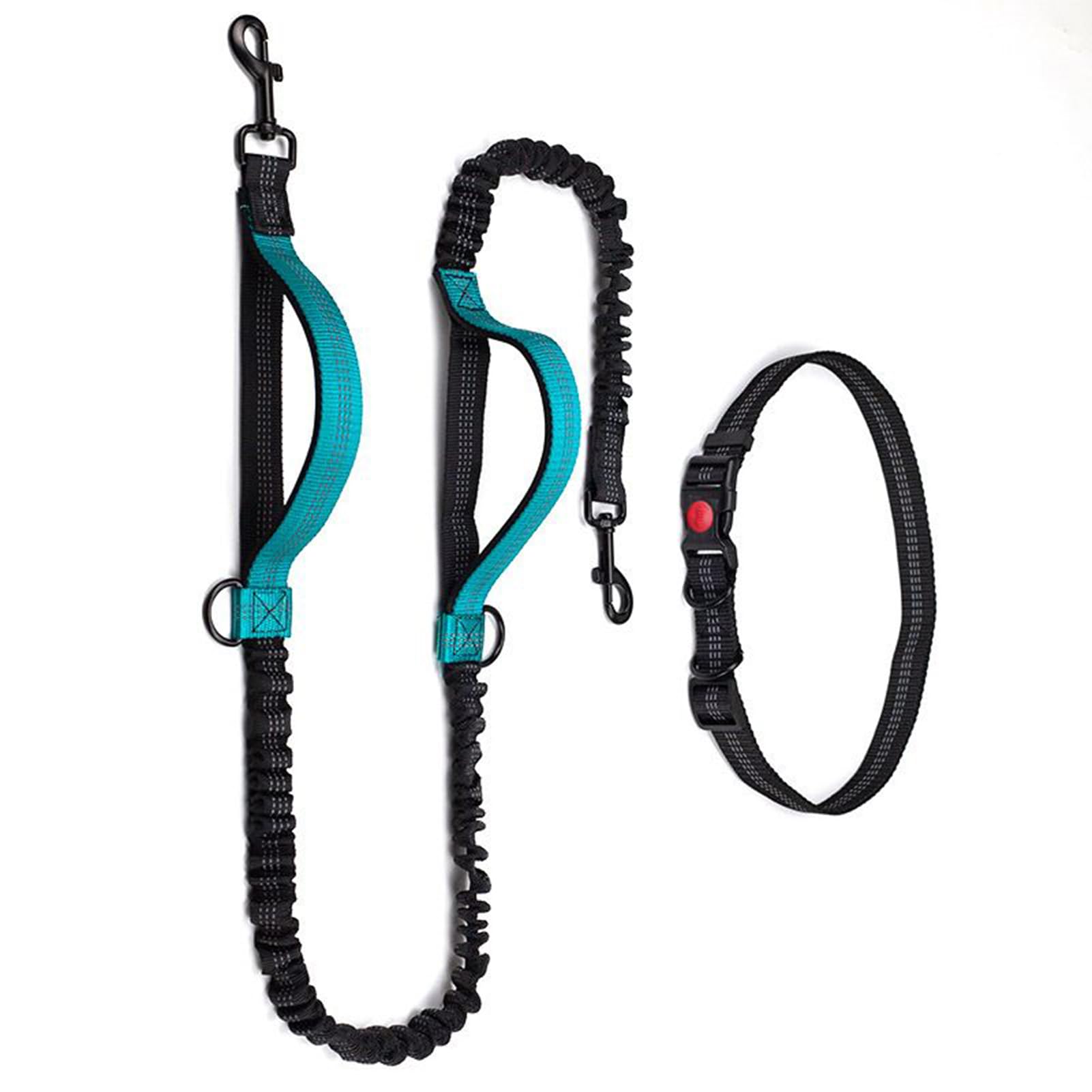 Waist Leash for Dog Walking, Dog Leash Waist Belt Adjustable Nylon with Reflective Stitches Running Leash for Dogs for Comfortable Running Jogging Walking (Green)