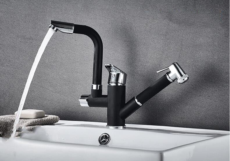 Robinet laiton jaune pour évier de salle de bain idéal pour le lavage des cheveux