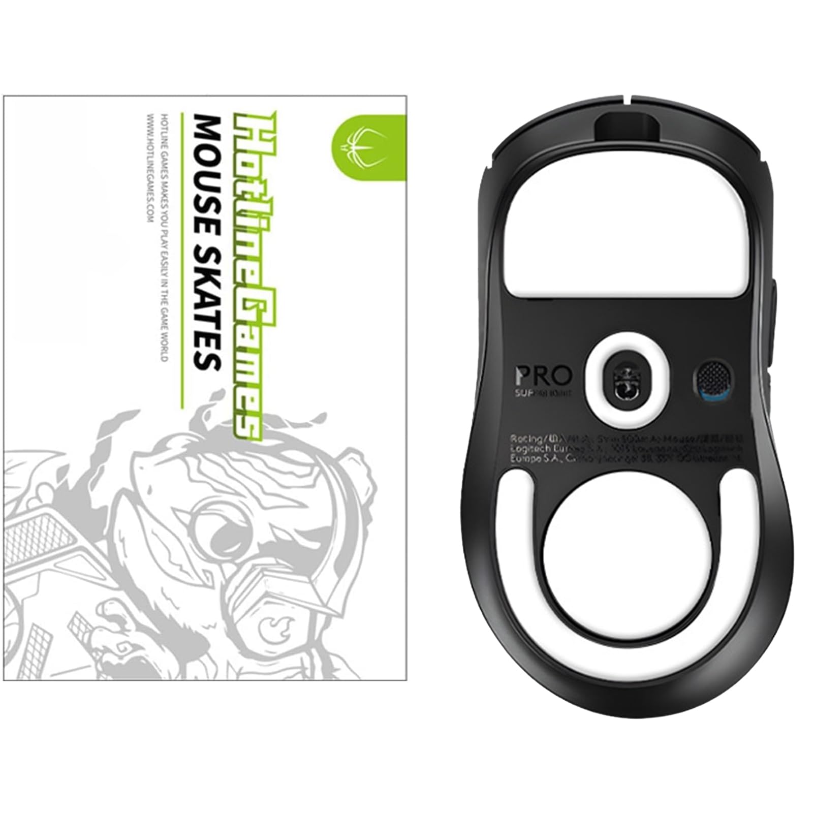 Logitech G PRO X Superlight 2 Pieds De Rechange Pour Souris De Jeu Sans Fil, Pieds Arrondis En Verre Incurvés, Super Rapides, Lisses Et Durables (blanc