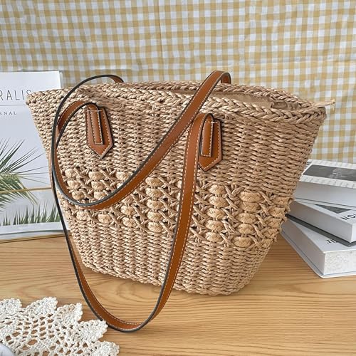 Bolso Tote de Paja Eiyye para Mujer miniatura 7