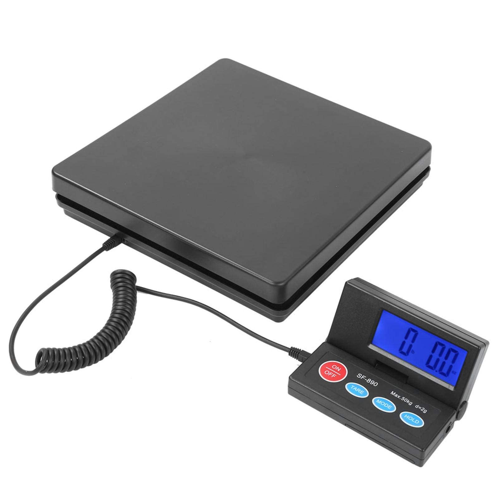 Báscula digital para envíos postales, balanza grande de 50 kg/2 g para paquetes con pantalla LCD, alta precisión, servicio pesado, buena báscula, apagado automático, pesaje rápido(YO)