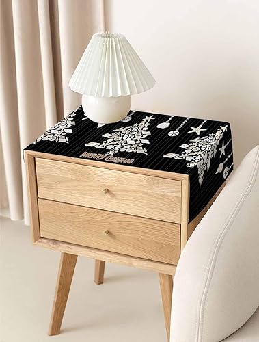 Miniatura 5 de Camino de mesa de árbol de Navidad de 36 pulgadas corto, algodón y lino para cocina, comedor, mesa de café, decoración de tocador, camino de mesa de