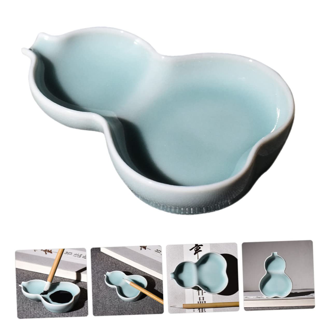 3stücke Gourd Shape Wasser Tintenteller Für Chinesische Kalligrafie Praktische Und Kreative Ink Dish Für Kalligrafie-zubehör Und Studentennutzung Leicht Und Tragbar