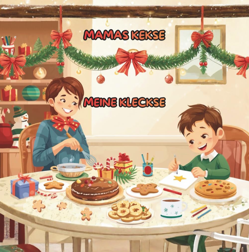 Mamas Kekse – Meine Kleckse: Ein liebevolles Weihnachtsbuch für Kinder; mit Rezepten & Ausmalbildern zum Träumen und Genießen