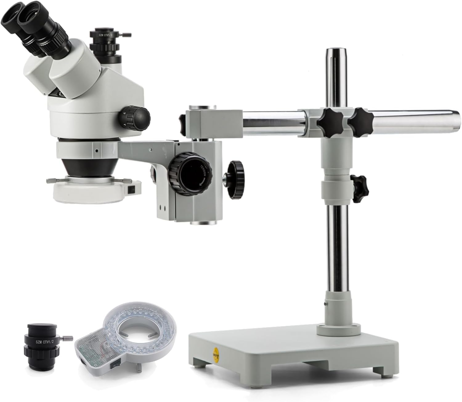 SWIFT S7 7X-45X Trinocular Stereo Microscope with Wide-Field 10X Eyepieces,0.7X-4.5X Zoom Objective Lens, Single-Arm Boom Stand, and 56-Bulb LED Ring Light-picture-49