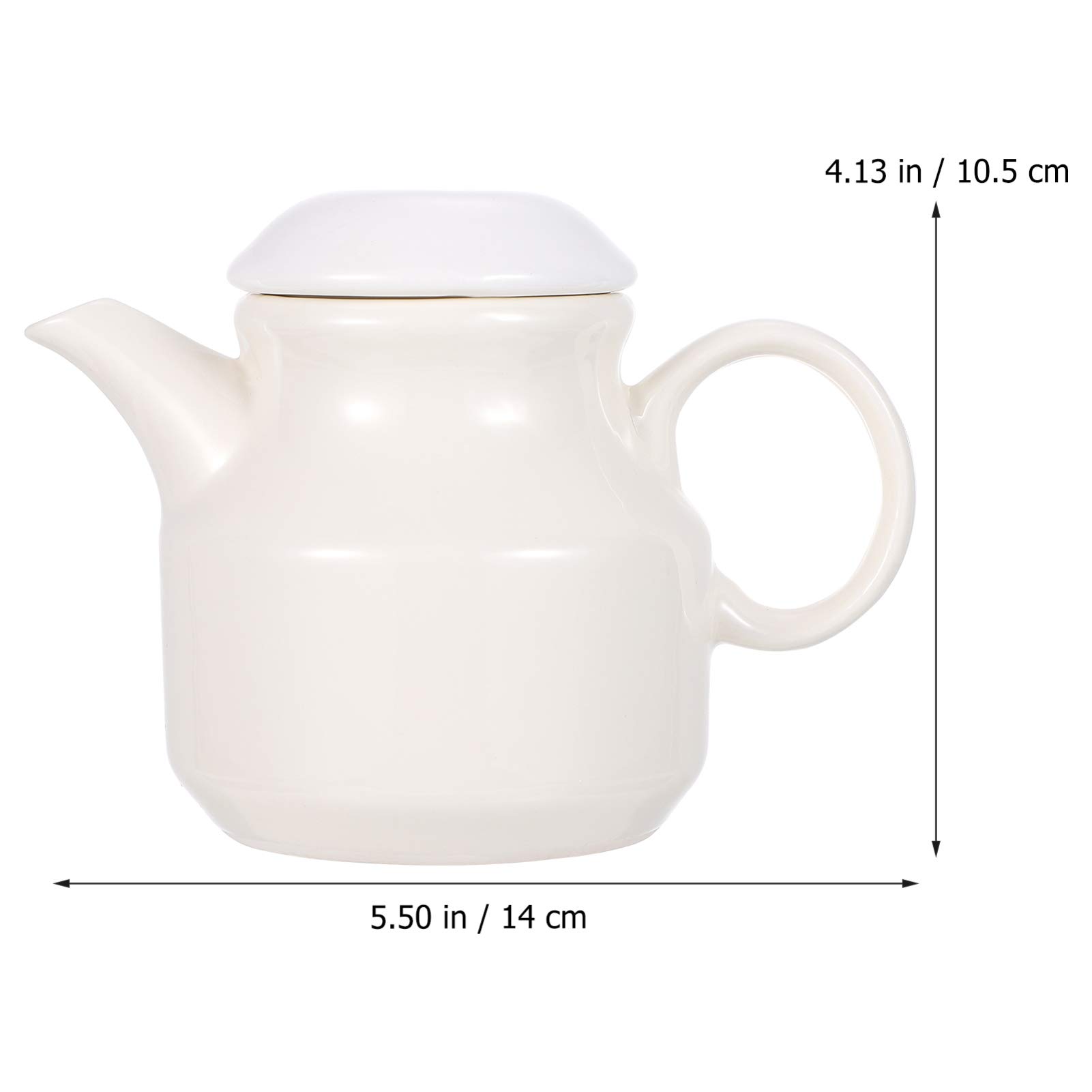 Cabilock Ceramic Condiment Server with Handles - Creamer, Syrup & Sauce Pitcher for Kitchen