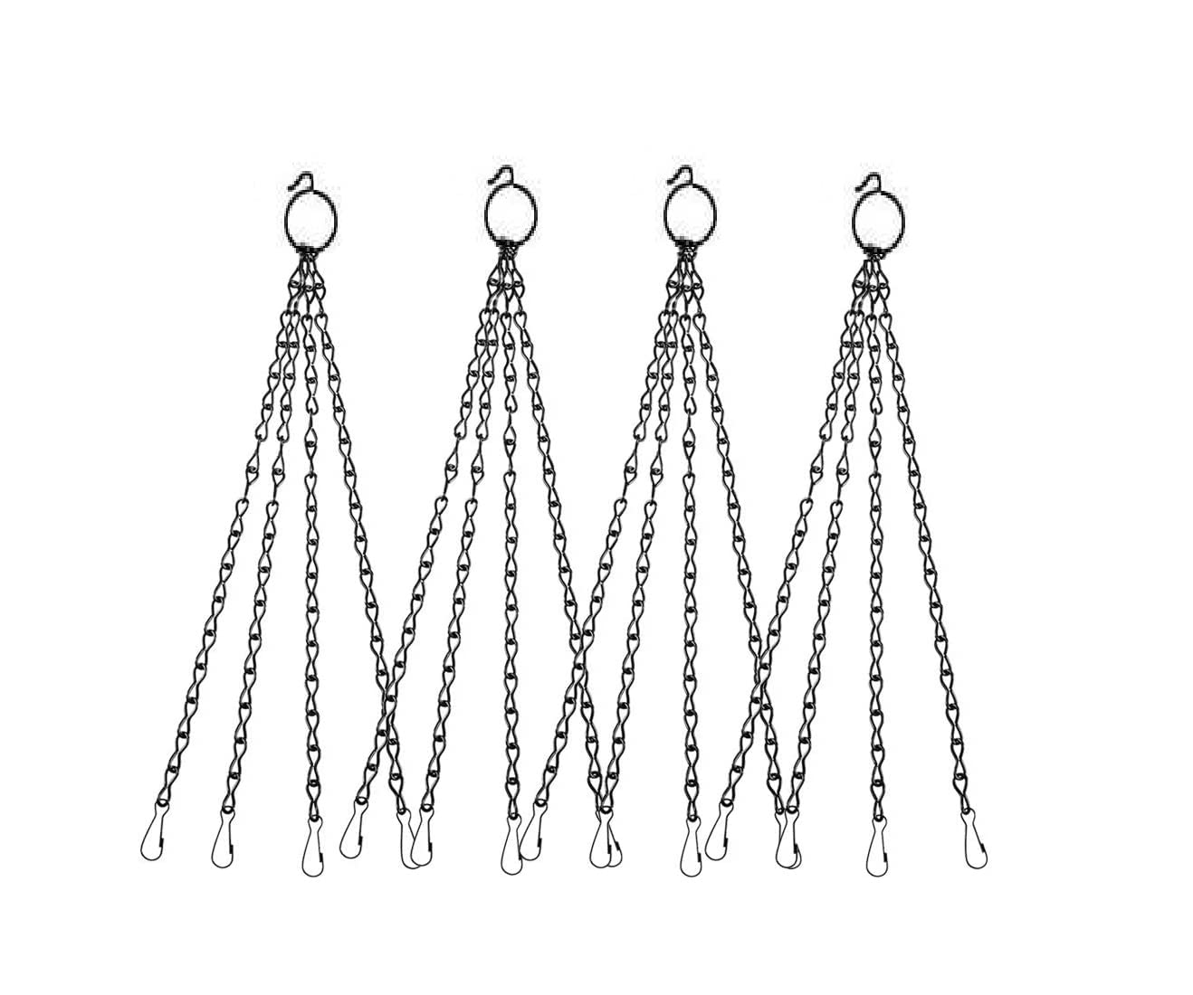 KOO Retails Iron Metal Chain Hanger Black Powder Coated 4 Arms for Hanging Pots 5pc (B09NTY94WV) Amazon Price History, Amazon Price Tracker