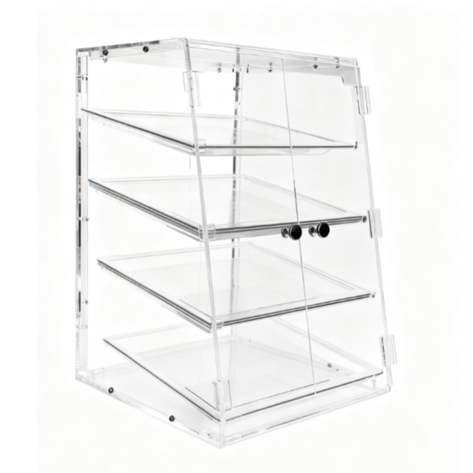 Armario Expositor Acrílico con Estantes Moderno Vitrina Acrílico Transparente Compacto Mostrador Exhibición para Panaderías