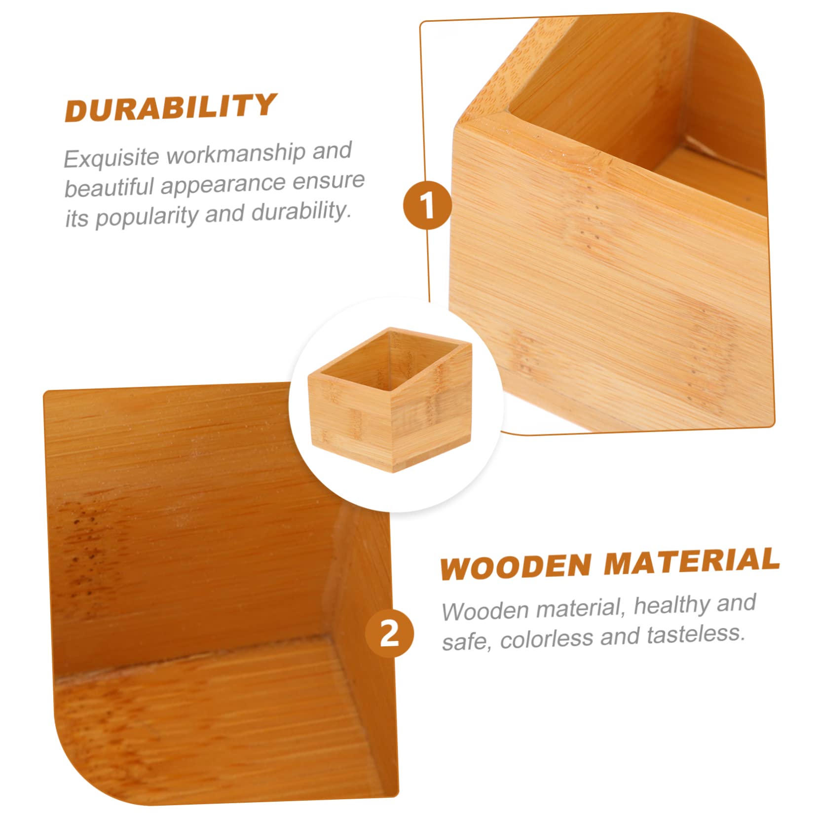 JECOMPRIS 3 pcs Wooden Tea Case for Use Creative Tea Bag Storage Box with Open Design Sugar Packets and Snacks and Elegant Appearance