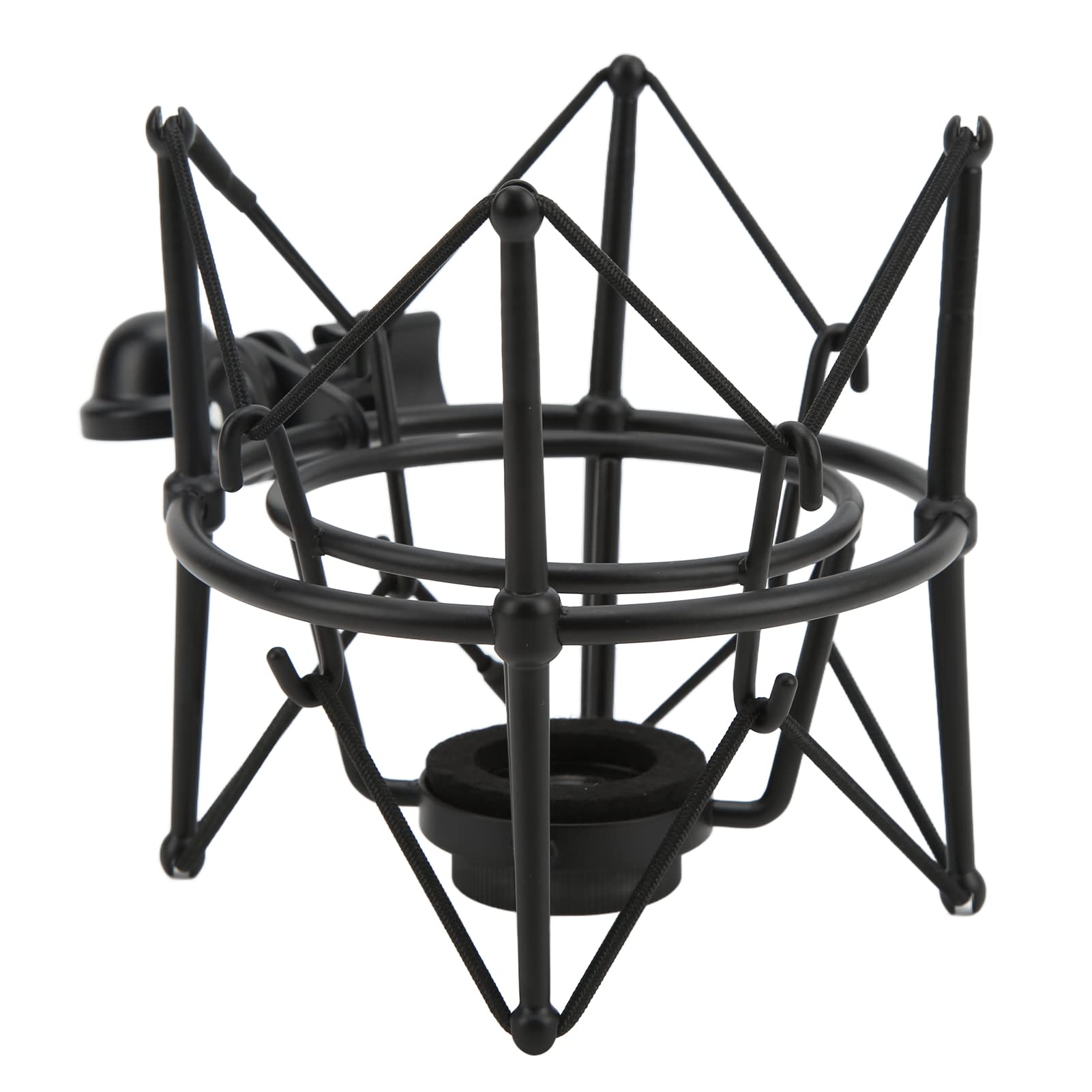 Ausla Supporto Antiurto per Microfono, Supporto Antivibrante in Metallo, Clamp/Holder per Microfono Regolabile, Assorbimento Acustico Chiaro per Studio Musicale e Streaming Live (BLACK)