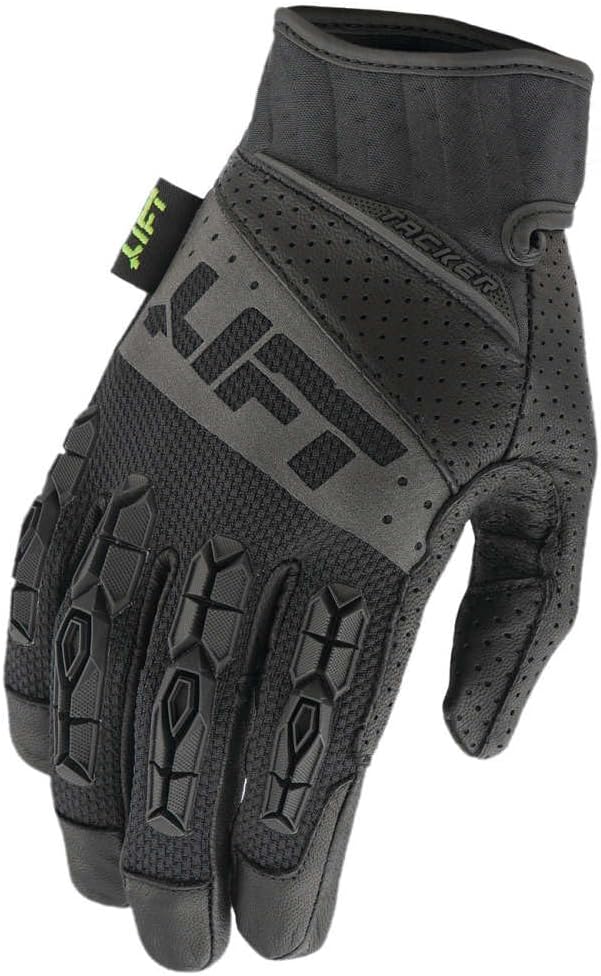 TACKER Glove (Black/Black)- Genuine Leather Anti-Vibe