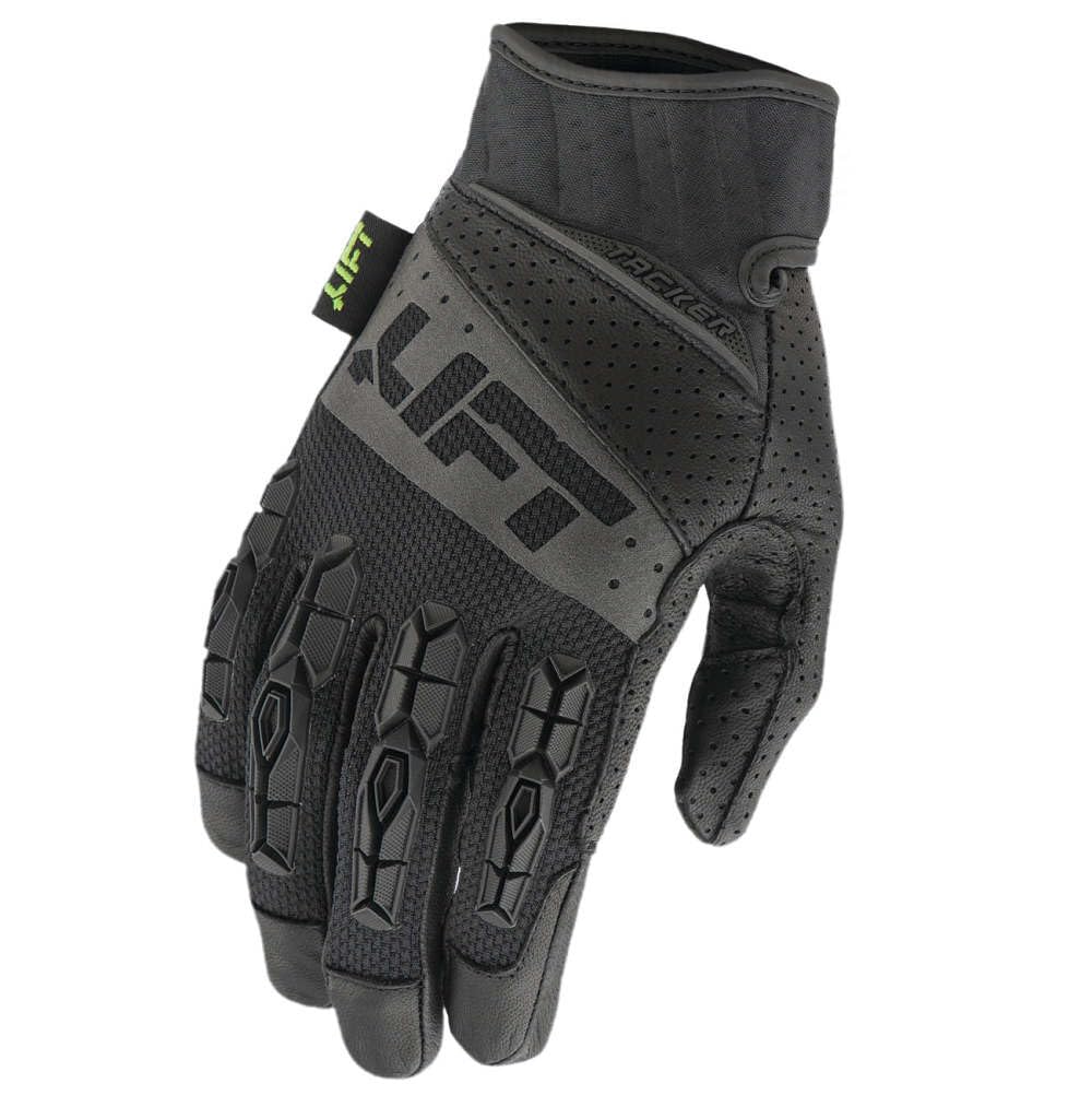 TACKER Glove (Black/Black)- Genuine Leather Anti-Vibe