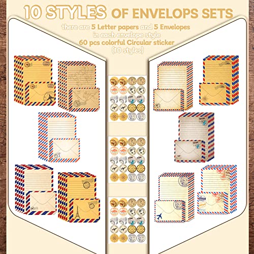 Image of TaoBary 160 Pcs Vintage Airmail Stationery Paper and Envelopes Set