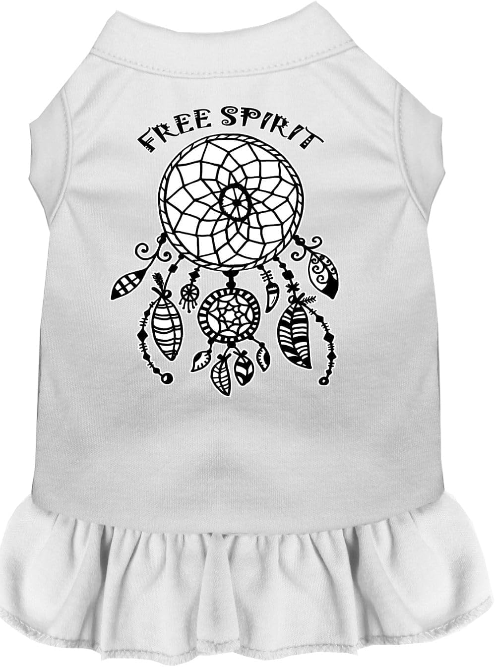 Mirage Pet Products 58-55 WTXXL Free Spirit Screen Print Dog Dress, XX-Large, White