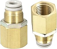 Vista 1 de M METERXITY Paquete de 2 accesorios de tubería hembra de 14 PT Unión recta, mamparo de empuje para conectar accesorios, se aplica al sistema