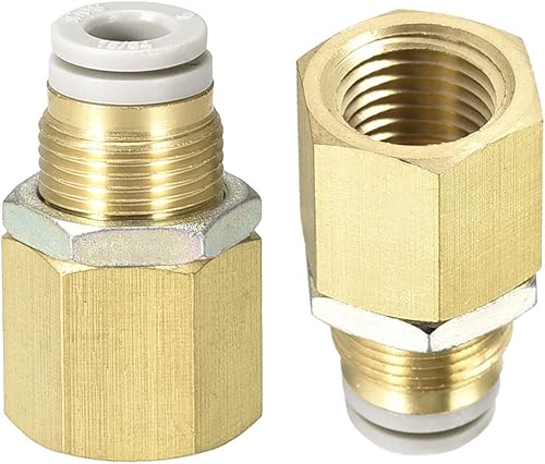 M METERXITY Paquete de 2 accesorios de tubería hembra de 14 PT  Unión recta, mamparo de empuje para conectar accesorios, se aplica al sistema