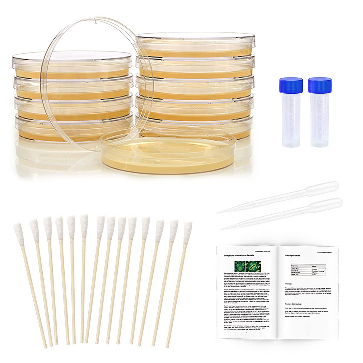 Buy Bacteria Science Kit Petri Dishes with Agar and Swabs Top Science