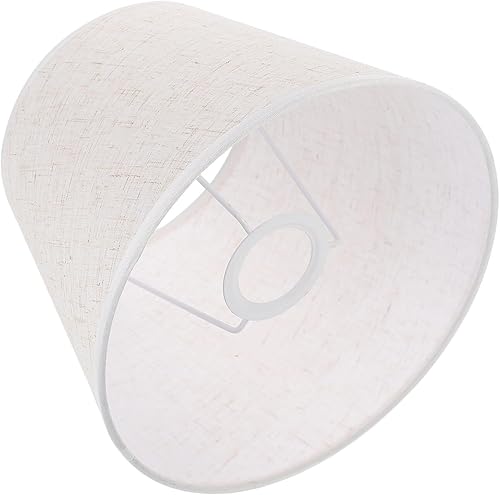 Vista 28 de GANAZONO Pantallas de lámpara de tambor – Pantalla de tela para lámpara de mesa/lámpara colgante de suelo, lino natural hecho a mano clásico moderno