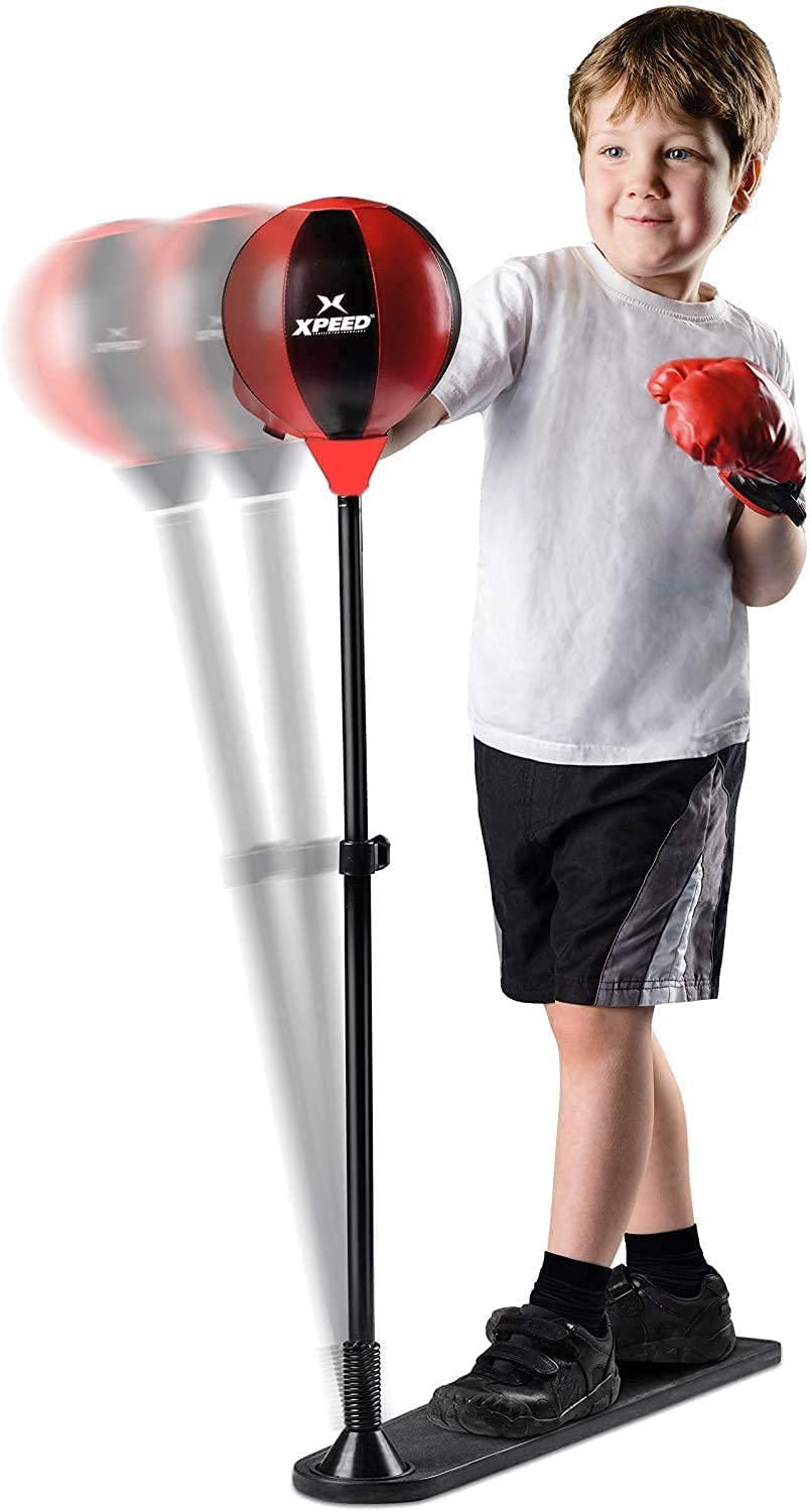 XpeeD Sports Boxing Punching Stand Set | Boxing Set with Glove & Adjustable Standing Punch Ball for 4-10 Year Kids (Red, Black) (B0C24RH3DQ) Amazon Price History, Amazon Price Tracker
