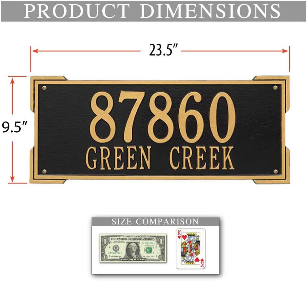 Personalized Cast Metal Address plaque -The Roanoke Estate Plaque. Display your address and street name.