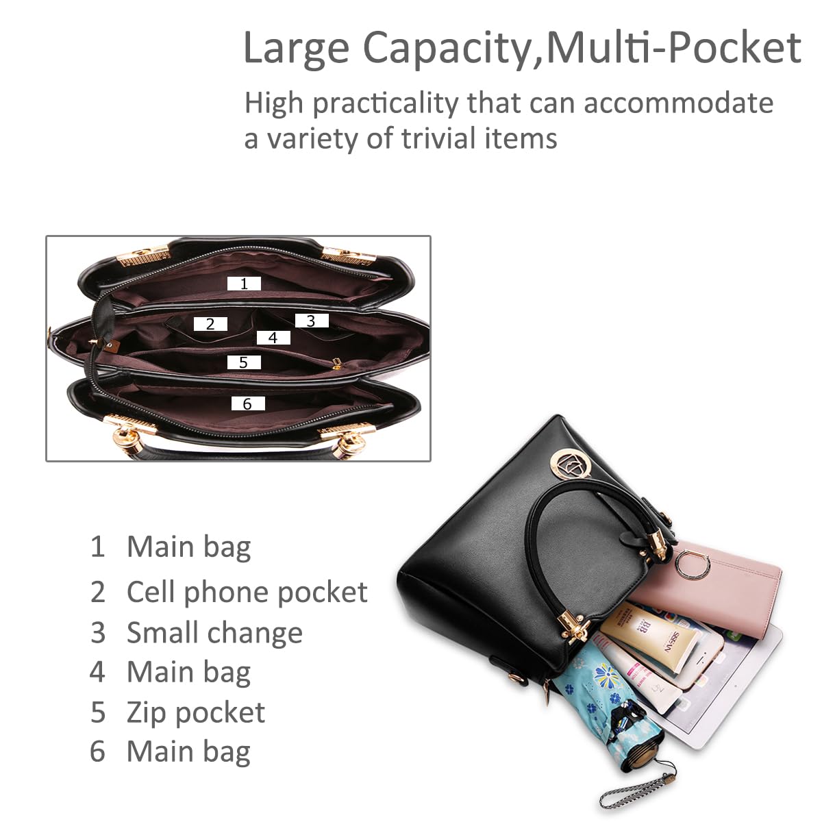 NICOLE&DORIS damskie torebki designerskie torby na ramię z górnym uchwytem, duża torba crossbody z wieloma kieszeniami dla kobiet, torba ze skóry PU
